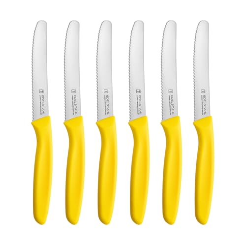 targzier 6 Stück frühstücksmesser,Buttermesser,Gelb Tafelmesser - Küchenmesser - Brötchenmesser - Tomatenmesser,messer wellenschliff,Rostfreie & Scharfe Messer,Spülmaschinenfes. targzier 6 Stück frühstücksmesser,Buttermesser,Gelb Tafelmesser - Küchenmesser - Brötchenmesser - Tomatenmesser,messer wellenschliff,Rostfreie & Scharfe Messer,Spülmaschinenfes. von targzier