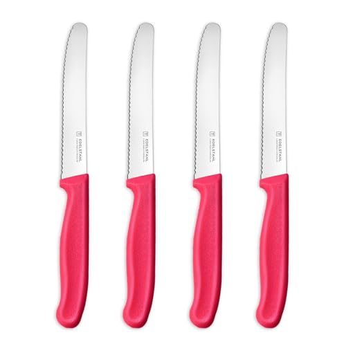 targzier Tafelmesser 4 Stück,Frühstücksmesser Wellenschliff,Messerset Scharf,Pink Messer Set,Brotmesser Klein,Rostfreier Stahl Jausenmesser,Kunststoffgriff Tomatenmesser targzier Tafelmesser 4 Stück,Frühstücksmesser Wellenschliff,Messerset Scharf,Pink Messer Set,Brotmesser Klein,Rostfreier Stahl Jausenmesser,Kunststoffgriff Tomatenmesser von targzier
