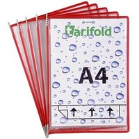 10 tarifold Sichttafeln Dry Pocket DIN A4 rot, Öffnung unten von Tarifold