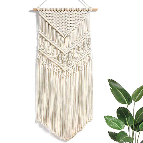 Makramee Woven Wandbehang, Boho Wanddeko Wandteppich Chic Böhmische Tapisserie Gewebte für Haus Home Decor41cm (W) x 84cm (L) von tarumedo