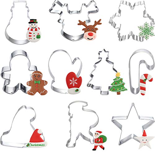Ausstechformen Weihnachten Set, 10 Stück Ausstecher Fondant Keksausstecher Plätzchenausstecher Plätzchenförmchen Keksformen für Tortendeko Kekse Backen Küche Zubehör Ausstechformen Weihnachten Set, 10 Stück Ausstecher Fondant Keksausstecher Plätzchenausstecher Plätzchenförmchen Keksformen für Tortendeko Kekse Backen Küche Zubehör von tarumedo