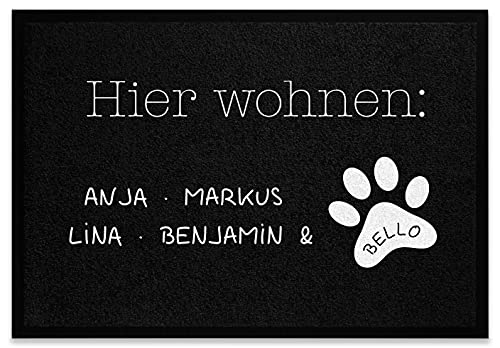 tassenprinter Fußmatte - Herzlich Willkommen wäre übertrieben - ironisch lustig Türmatte Fußabtreter Schmutzfangmatte - rutschfest 60x40cm (Hier wohnen) von tassenprinter