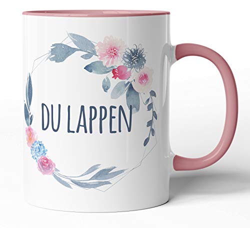 Kaffee-Tasse Schimpfwörter Beleidigung Ironie Geschenk-Tasse Geburtstag lustige Büro-Tasse - Spülmaschinenfest - beidseitig Bedruckt (Tasse, Du Lappen) von tassenprinter