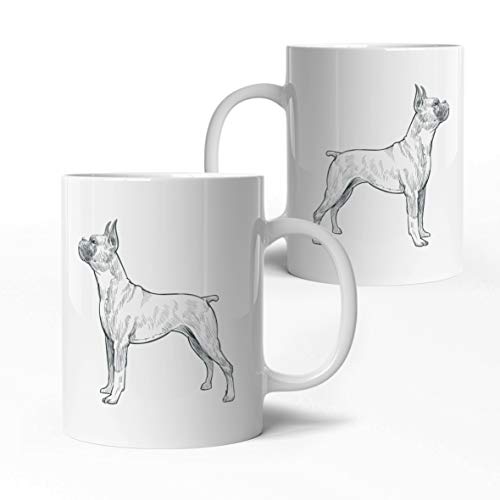 tassenprinter Boxer Hunde Tasse - Hunderasse Tasse - weiß 300ml Keramik Kaffee-Tasse - Hunde Geschenk-Idee Geburtstag - edel & schlicht - spülmaschinen- & mikrowellengeeignet (13-Boxer) von tassenprinter