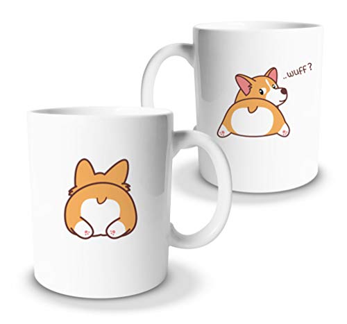 tassenprinter Corgi Tasse/Welsh Corgie Tasse 300ml Keramik Kaffee-Tasse als Geschenk für Hunde-Fans Mamas Liebhaber lustige und süße Spruchtasse Geburtstag (Corgi-Wuff) von tassenprinter