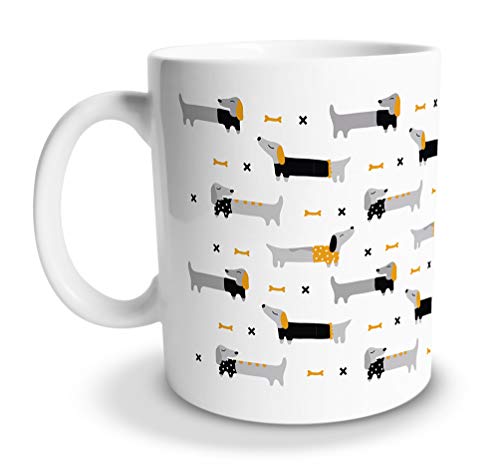 tassenprinter Dackel-Tasse/Hunde-Tasse 300ml Keramik Kaffee-Tasse als Geschenk für Hunde-Fans Mamas und Liebhaber lustige und süße Motive Weihnachten Geburtstag (Dackel-Muster) von tassenprinter