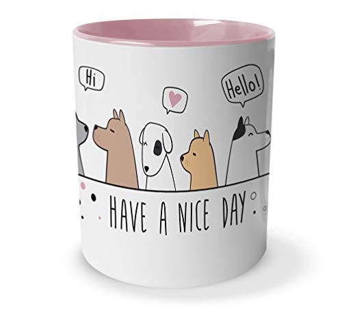 tassenprinter Dog Style Hunde-Tasse 300ml Keramik Kaffee-Tasse als Geschenk für Hunde-Fans Mamas und Liebhaber lustige und süße Motive Spruch Pfote Geburtstag (Hello-Dog) von tassenprinter