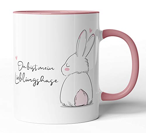 tassenprinter Spruch-Tasse - süße Häschentasse - Geschenk-Idee zum Geburtstag, Jahrestag, Ostern, Valentinstag - Spruchtasse Hase/Kaninchen/Häschen/Hasi (rosa, Lieblingshase) von tassenprinter