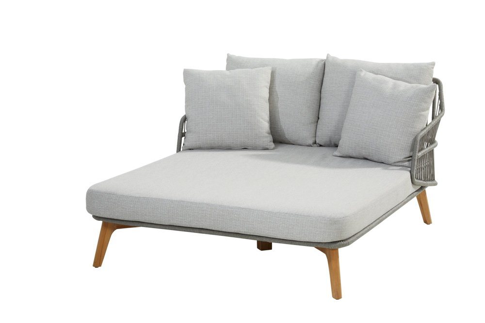 taste by 4 seasons Gartenliege 4Seasons Sempre Daybed Teak Silver Grey inkl. 6 Kissen, 1 von taste by 4 seasons