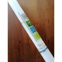 Kommunionkerze Taufkerze Junge 40x4, Kreuz, Blau, Grün Kommunionkerze Taufkerze Junge 40x4, Kreuz, Blau, Grün von taufkerzenwaltrop