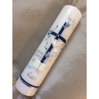 Taufkerze Kreuz, Mädchen, Junge, Inkl. Name Und Datum von taufkerzenwaltrop