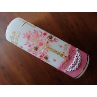 Taufkerze Lebensbaum Baum Mädchen Junge Kerze - Taufe Handarbeit Keine Folie Buchstabenperlen Wachsbeschriftung Möglich von taufkerzenwaltrop