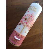 Taufkerze Lebensbaum Baum Mädchen Junge Kerze - Taufe Handarbeit Keine Folie Buchstabenperlen Wachsbeschriftung Möglich von taufkerzenwaltrop