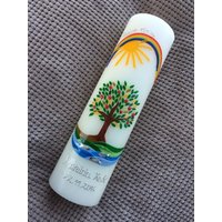 Taufkerze Lebensbaum Baum Mädchen Junge Kerze -Taufe - Handarbeit Keine Folie Inkl. Wachsbeschriftung Taufkerze Lebensbaum Baum Mädchen Junge Kerze -Taufe - Handarbeit Keine Folie Inkl. Wachsbeschriftung von taufkerzenwaltrop