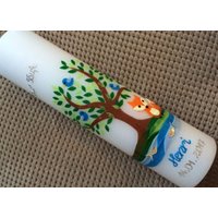 Taufkerze Lebensbaum Fuchs Fox Baum Mädchen - Junge Kerze -Taufe Handarbeit Keine Folie Inkl. Wachsbeschriftung Taufkerze Lebensbaum Fuchs Fox Baum Mädchen - Junge Kerze -Taufe Handarbeit Keine Folie Inkl. Wachsbeschriftung von taufkerzenwaltrop
