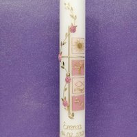 Taufkerze Mädchen, Rosa, Kreuz, Babyprince von taufkerzenwaltrop