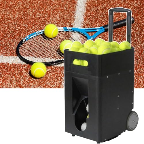 tbanvoo Tennisballmaschine - Automatischer Tennisballwerfer für Training und Übung, vorprogrammierte und benutzerdefinierte Bohrer, Fernbedienung & App-Steuerung, Stromversorgung durch Batterie, von tbanvoo
