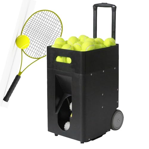 tbanvoo Tragbare Tennisballmaschine, Automatischer Tennisballwerfer, Einstellbarer Startwinkel, Geschwindigkeit, Rotationsfrequenz, 50 Kapazität, für Anfänger Solo Training Sport von tbanvoo