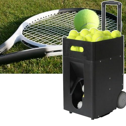 tbanvoo Tragbare Tennisballmaschine, einstellbarer Startwinkel, Geschwindigkeit, Rotationsfrequenz, 2 bis 4 Stunden Laufzeit, für Anfänger Solo Training Sport von tbanvoo