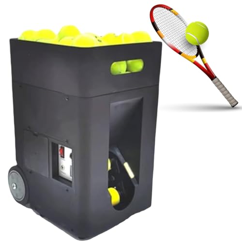 tbanvoo Tragbare Tennisballmaschine, intelligente automatische Ballwurfmaschine, Geschwindigkeit, Rotationsfrequenz, einstellbarer Startwinkel, 50 Kapazität, für Anfänger, Solo-Training, sportlich von tbanvoo