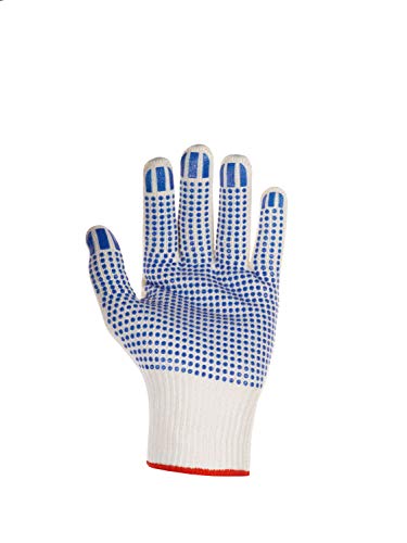 (12 Paar) teXXor Handschuhe Mittelstrickhandschuhe Baumwolle/Nylon 12 x weiß/Blaue Noppen 9 von texxor