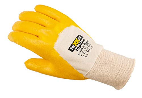 (12 Paar) teXXor Handschuhe Nitril-Handschuhe Strickbund 12 x gelb 9 von texxor