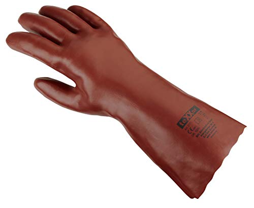 (12 Paar) teXXor Handschuhe PVC-Handschuhe ROTBRAUN 12 x rotbraun 10 von texxor