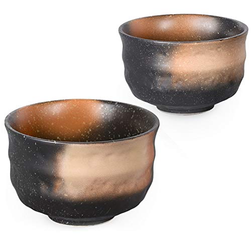 tea4chill – 2 Matcha-Schalen aus Keramik mit je 250ml Füllvolumen in schwarz-braun. von tea4chill