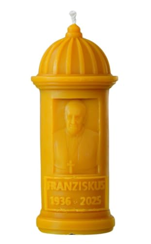 tea4chill Bienenwachskerze Papst Franziskus aus 100% Bienenwachs, Honigkerze, Kerze 7,8x18cm, handgefertigt tea4chill Bienenwachskerze Papst Franziskus aus 100% Bienenwachs, Honigkerze, Kerze 7,8x18cm, handgefertigt von tea4chill