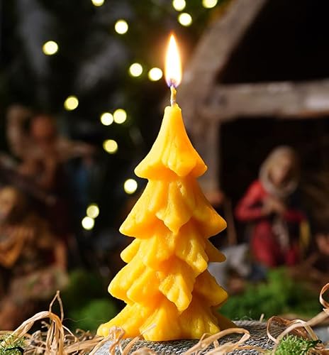 tea4chill Bienenwachskerze aus 100% Bienenwachs, Honigkerze, Kerze 9 x 13cm, Tannenbaum, Weihnachtsbaum, Geschenk für Weihnachten, handgefertigt tea4chill Bienenwachskerze aus 100% Bienenwachs, Honigkerze, Kerze 9 x 13cm, Tannenbaum, Weihnachtsbaum, Geschenk für Weihnachten, handgefertigt von tea4chill