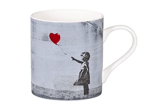 tea4chill Könitz Kaffeetasse Banksy Girl with balloon. Teetasse 400ml, Fine Bone China Porzellan von tea4chill