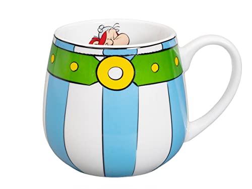 tea4chill Könitz Kaffeetasse Kuschelbecher Obelix - The Men`s belt. Teetasse 400ml, Porzellan. Design modern, bunt, lustig von tea4chill