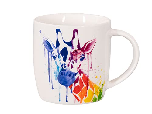 tea4chill Könitz Kaffeetasse Watercolour Giraffe. Teetasse 350ml, Porzellan. Design modern, bunt von tea4chill