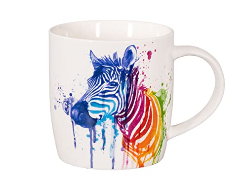 tea4chill Könitz Kaffeetasse Watercolour Zebra. Tee- oder Teetasse 350ml, Porzellan. Design modern, bunt von tea4chill