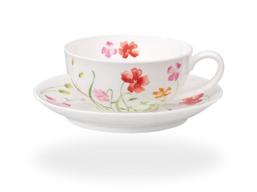 tea4chill Teetasse Lotta aus Fine Bone China Porzellan. Porzellantasse 150ml mit Untertasse in klassisch stilvollem Blumen-Design tea4chill Teetasse Lotta aus Fine Bone China Porzellan. Porzellantasse 150ml mit Untertasse in klassisch stilvollem Blumen-Design von tea4chill