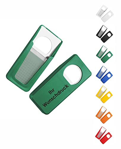 #teamludorf Flaschenöffner mit Verschluss - Personalisierte Flaschenöffner - 7 Farben - mit Bildern und Schrift bedruckbar (grün, 100) von #teamludorf