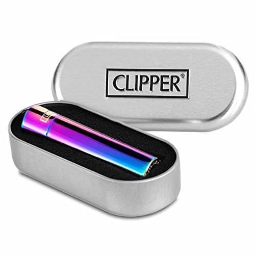 #teamludorf Metall-Feuerzeug Clipper Rainbow mit individueller Gravur und Geschenkbox - 3 Farben - 20 Schriftarten (ICY) von #teamludorf