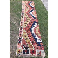 Boho Chic Kelim Läufer Bunter Teppich | 70 X 300 cm von teatimerugs