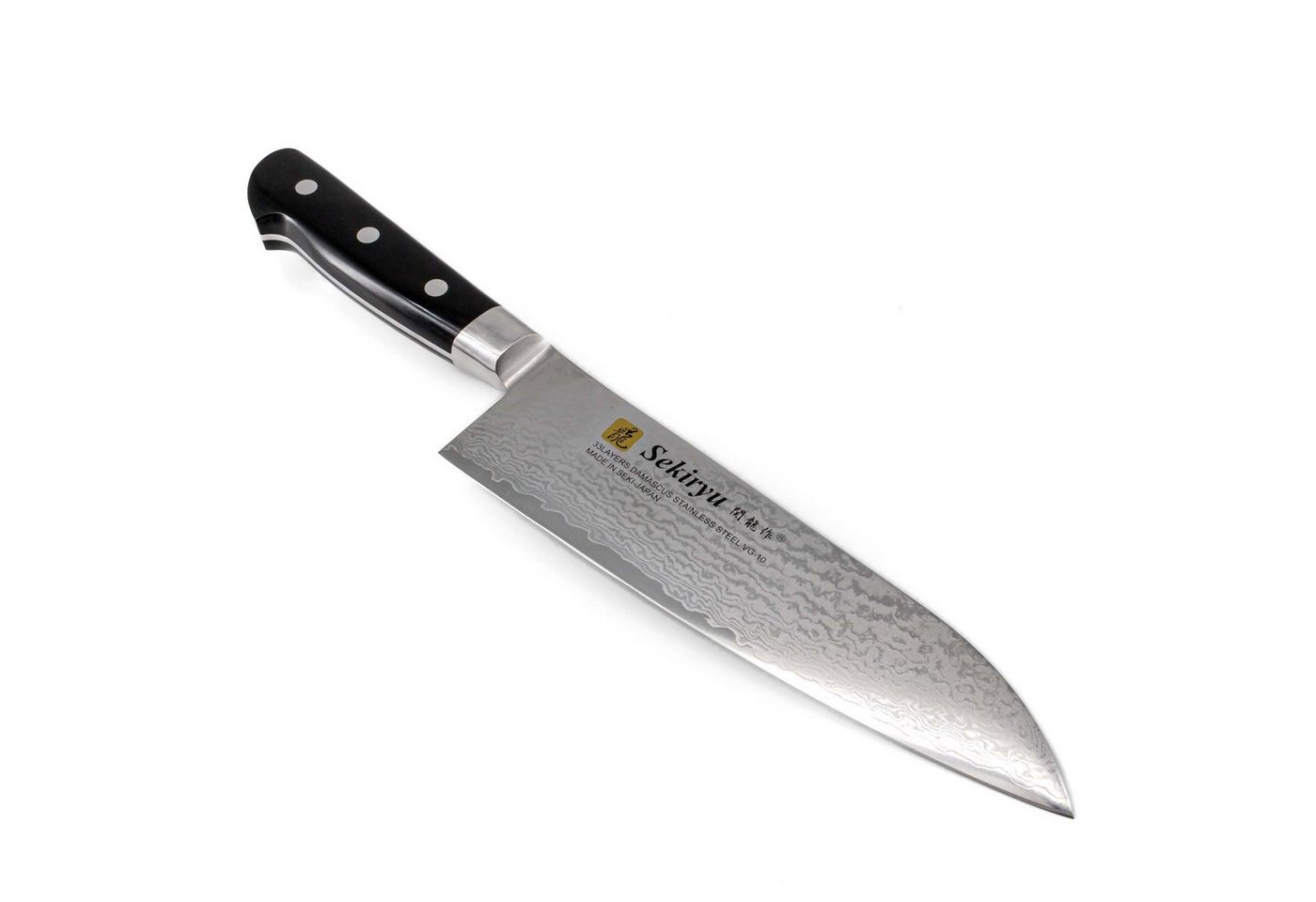 teayumi Asiamesser Sekiryu Santoku Hocho Kochmesser Silber Schwarz, 33-Schichten VG-10 von teayumi