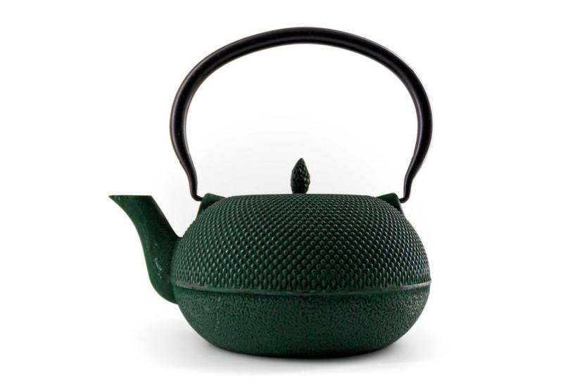 teayumi Teekanne ARARE Tetsubin Gusseisenkanne 1800 ml Grün, 1800 l, (3-teilig), mit herausnehmbaren Edelstahlsieb, mit Henkel von teayumi