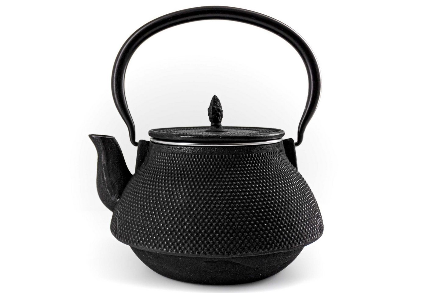 teayumi Teekanne ARARE Tetsubin Gusseisenkanne 2000 ml Schwarz, 2000 l, (3-teilig), mit herausnehmbaren Edelstahlsieb, mit Henkel von teayumi