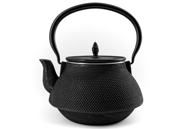 teayumi Teekanne ARARE Tetsubin Gusseisenkanne 2000 ml Schwarz, 2000 l, (3-teilig), mit herausnehmbaren Edelstahlsieb, mit Henkel von teayumi