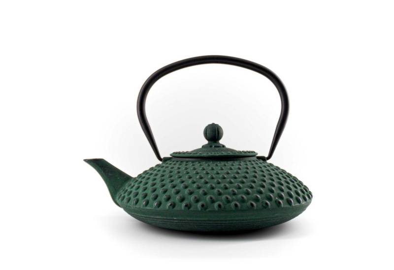 teayumi Teekanne CHIYO Tetsubin Gusseisenkanne 1200 ml Grün, 1200 l, (3-teilig), mit herausnehmbaren Edelstahlsieb, mit Henkel von teayumi