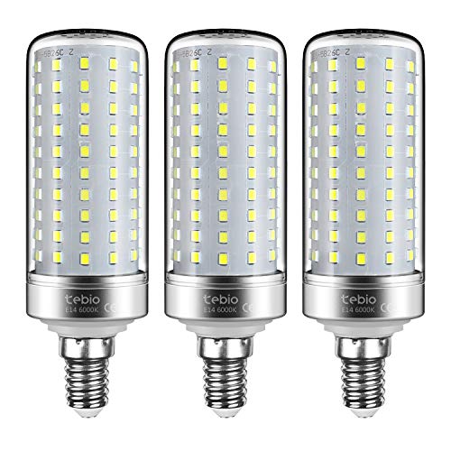 tebio LED E14 Mais Glühbirnen 25W Kleine Edison-Schraube Kerze Leuchtmittel, 6000K Kaltweiß, 200W Entspricht Glühbirnen Nicht dimmbar, 3er-Pack von tebio