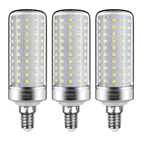 tebio LED E14 Mais Glühbirnen 25W Kleine Edison-Schraube Kerze Leuchtmittel, 4000K Neutralweiß, 200W Entspricht Glühbirnen Nicht dimmbar, 3er-Pack von tebio