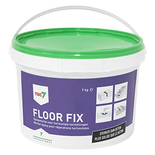 Tec7 Floor Fix/Zweikomponenten-Epoxidmörtel | 1KG | Geeignet für Innen- und Außenanwendungen, Stärker als Beton, Beständig gegen starken Verkehr von tec+