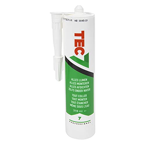 Tec7 Klebstoffe/Kleben, Montieren und Abdichten | 310ml | Einfach zu verarbeiten und für viele Materialien (Weiß) von tec+
