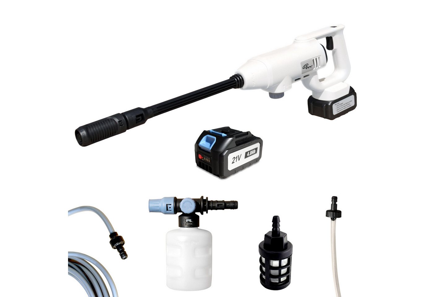 @tec Akku-Hochdruckreiniger 22 Bar 200W – kabellos, mobil, inkl. Akku & Zubehör, Haus & Garten, mobiler Druckreiniger von @tec