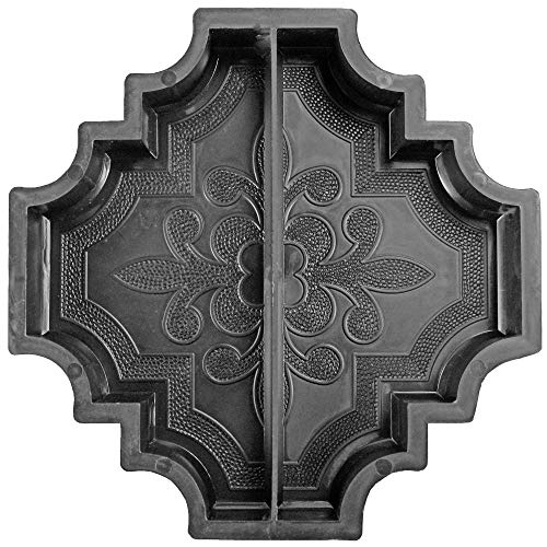 @tec Betonform Schalungsform Gießform Polypropylen (Kunststoff) - Gehwegplatte/Terrassenplatte französische Lilie Orient - Randstück 29.5x29.5x4.5cm von @tec