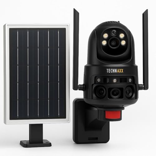 Technaxx 4G Dual-Kamera Außen-Sicherheitskamera mit 8W Solarpanel TX-329 – 3MP FullHD, 345° Rotation, Nachtsicht, 8000mAh Akku, PIR-Bewegungssensor, 2-Wege-Audio, IP65, 0,4s Auslösezeit Technaxx 4G Dual-Kamera Außen-Sicherheitskamera mit 8W Solarpanel TX-329 – 3MP FullHD, 345° Rotation, Nachtsicht, 8000mAh Akku, PIR-Bewegungssensor, 2-Wege-Audio, IP65, 0,4s Auslösezeit von technaxx